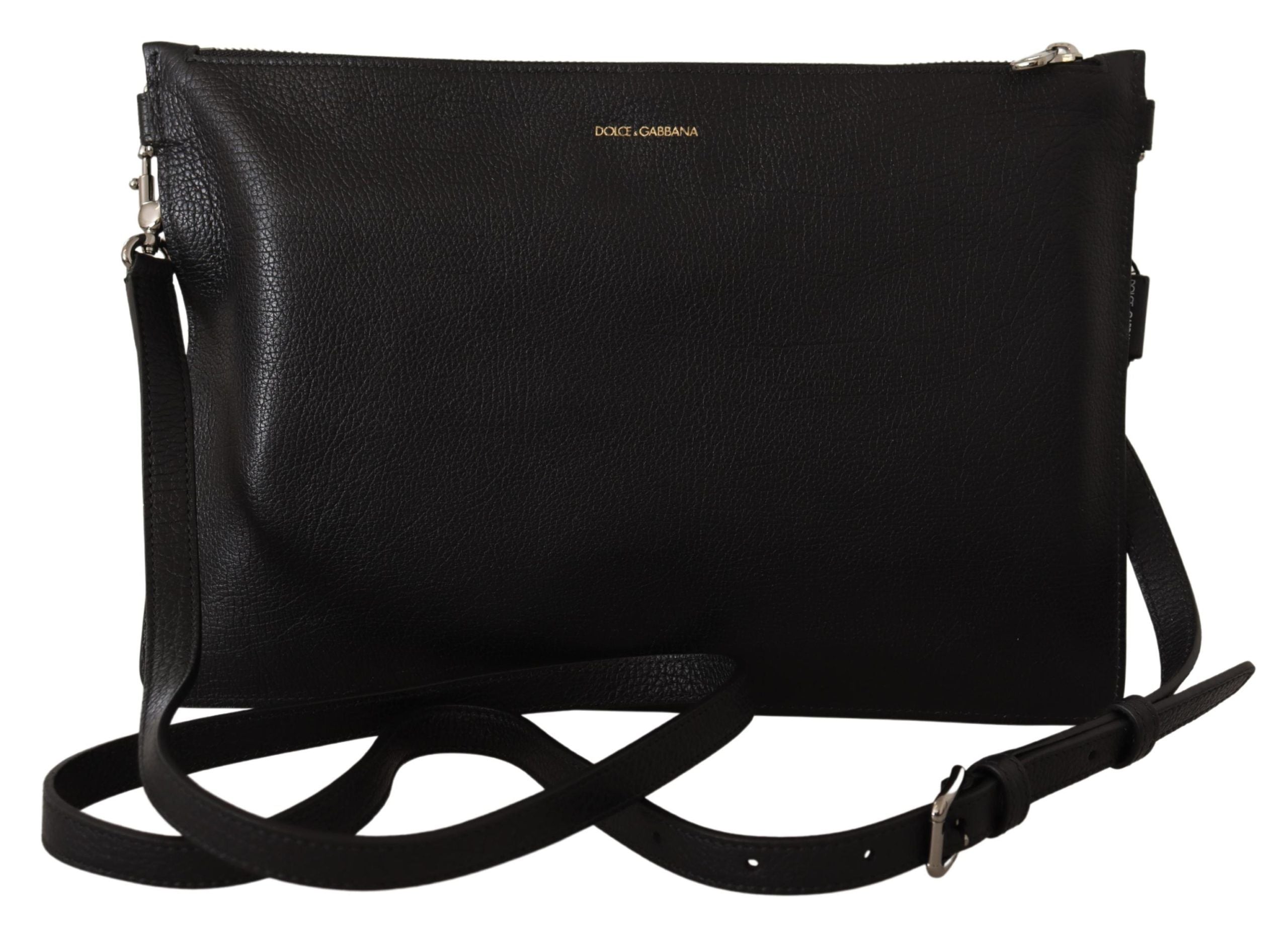 Dolce & Gabbana Schwarze Exotenleder Schultertasche Alta Sartoria