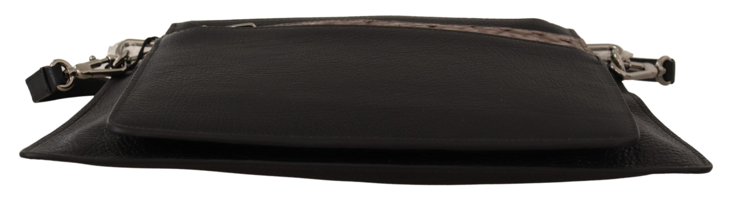 Dolce & Gabbana Schwarze Exotenleder Schultertasche Alta Sartoria