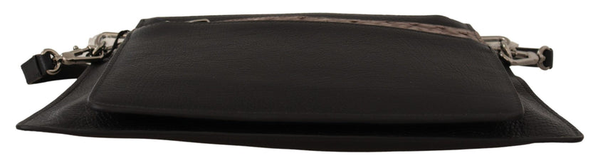 Dolce & Gabbana Schwarze Exotenleder Schultertasche Alta Sartoria