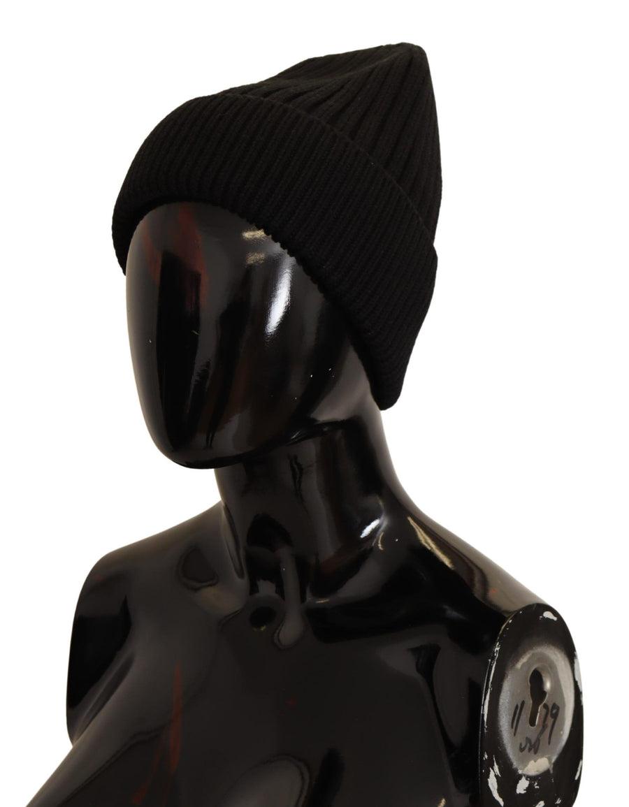 Dolce & Gabbana Black Wool Knit Women's Winter Hat