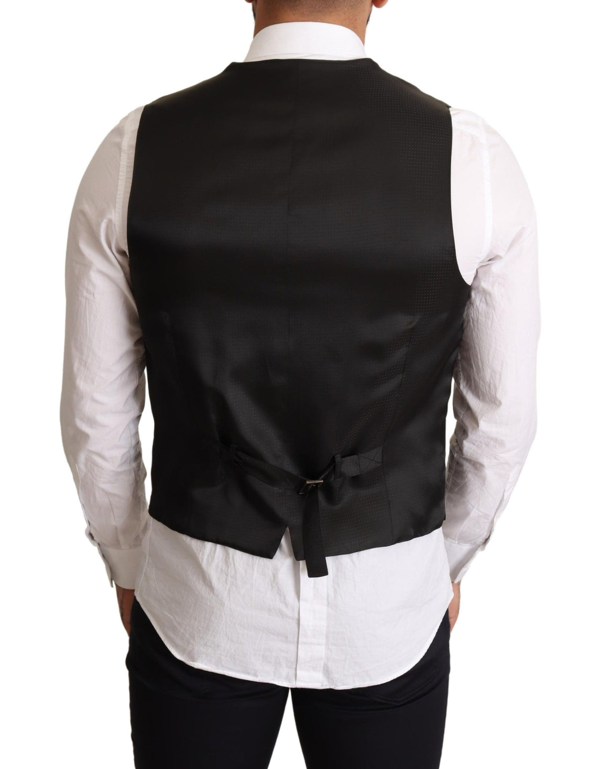 Dolce & Gabbana Black Formal Wool Vest Dress