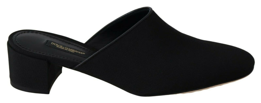 Dolce & Gabbana Black Grosgrain Sandals Women's Shoes