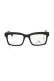 Frankie Morello schwarze Wayfarer Herren-Brille aus Acetat mit geometrischem Muster