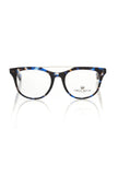 Frankie Morello blaue Herrenbrille aus Acetat mit Wayfarer-Form und geometrischem Muster