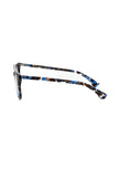 Frankie Morello blaues Herren-Acetatgestell mit geometrischem Muster und Wayfarer-Form