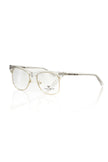 Frankie Morello goldene Metallfaser-Brille für Herren mit transparentem Oberprofil und Logo auf den Bügeln, italienische Luxusfassung