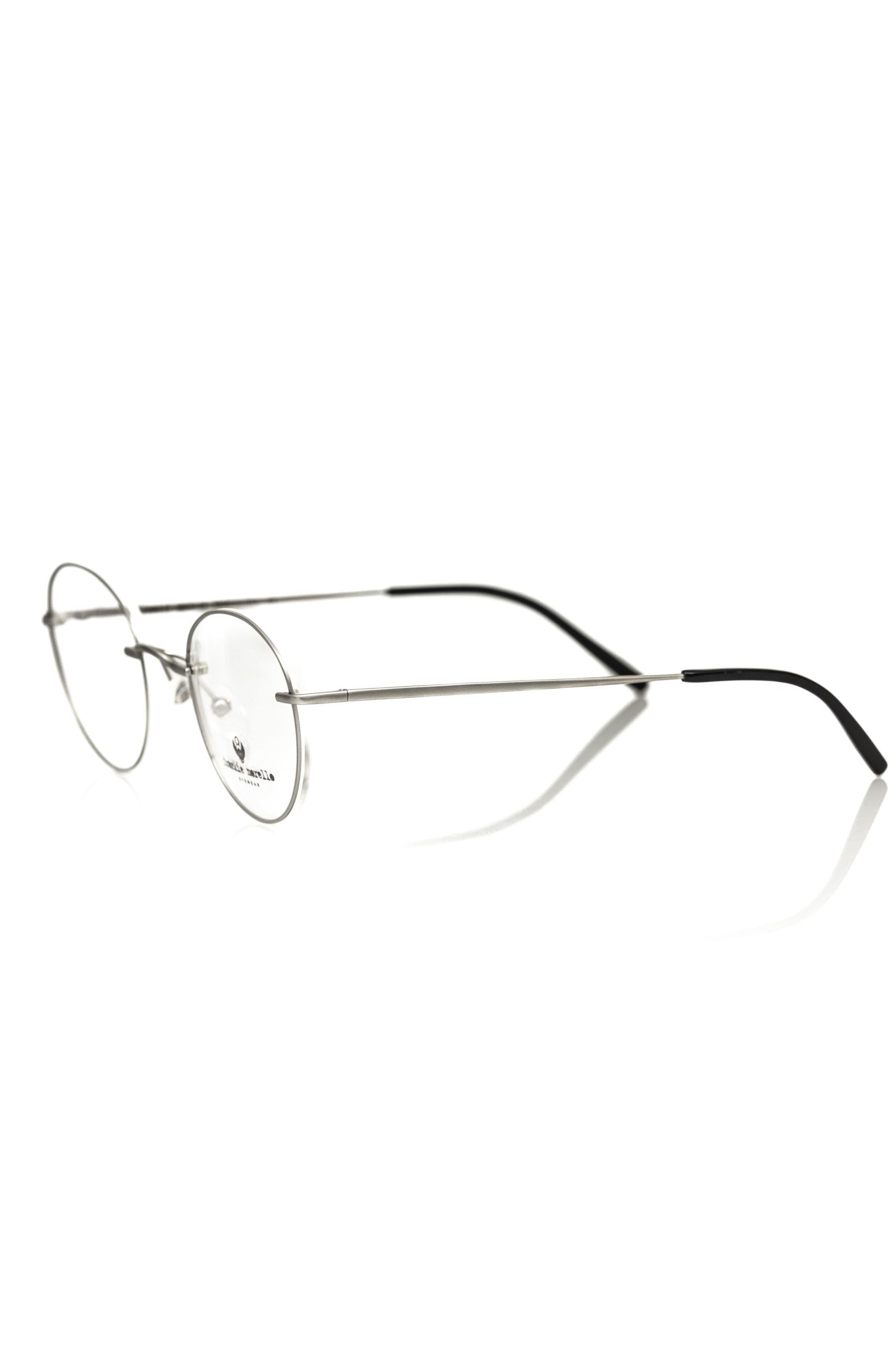 Frankie Morello silberne Herrenbrille mit schlankem Metallrahmen im modernen Metallic-Look