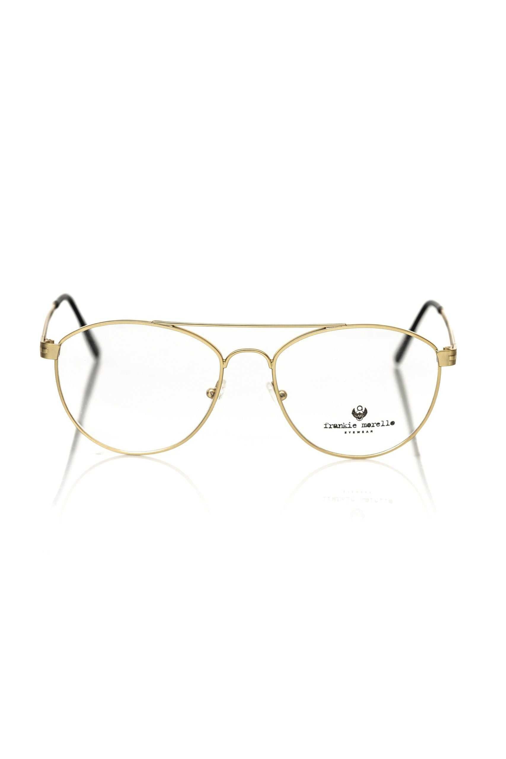 Frankie Morello goldene Herren-Pilotenbrille mit Metallrahmen in mattem Gold, italienisches Design