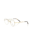 Frankie Morello goldene Metallbrille für Herren mit mattgoldenem Rundgestell aus Italien