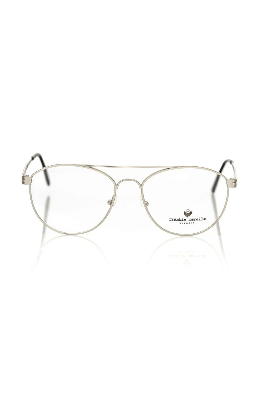 Frankie Morello silberne Pilotenbrille aus Metallfasern unisex elegant