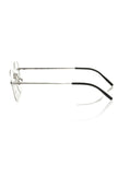 Silberne Frankie Morello Herrenbrille mit rundem Metallrahmen in modernem Design