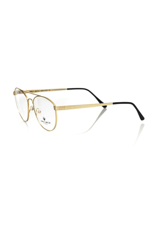 Frankie Morello goldene Herren-Pilotenbrille mit mattem Metallrahmen aus Italien