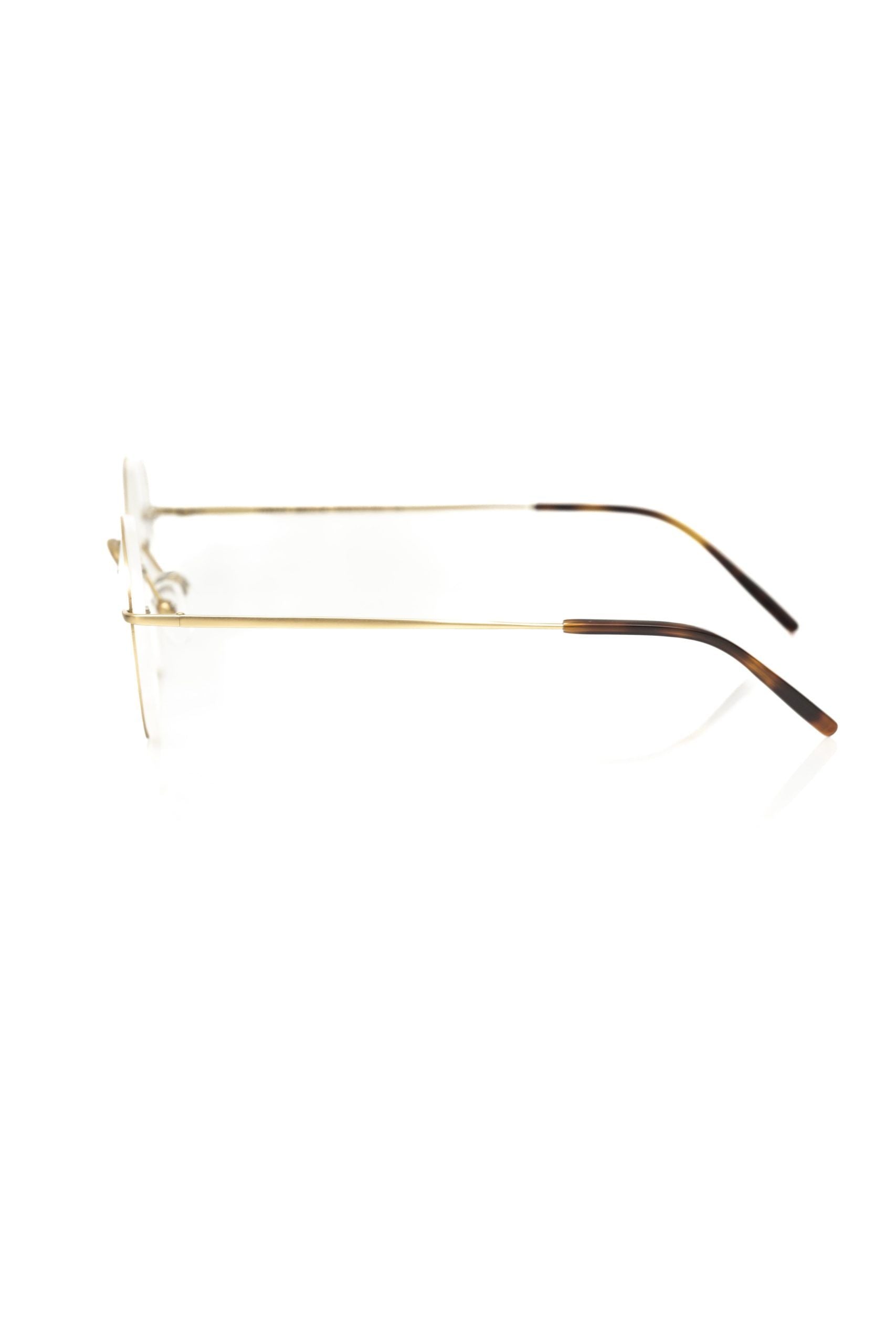 Frankie Morello goldene Metallbrille für Herren mit rundem Design und mattgoldenem Gestell