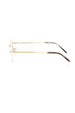 Frankie Morello goldene Metallbrille für Herren mit rundem Design und mattgoldenem Gestell