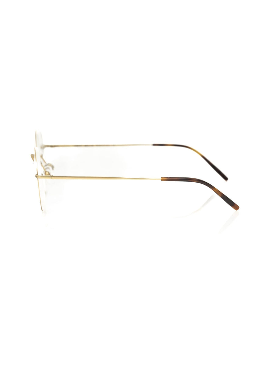 Frankie Morello goldene Metallbrille für Herren mit rundem Design und mattgoldenem Gestell