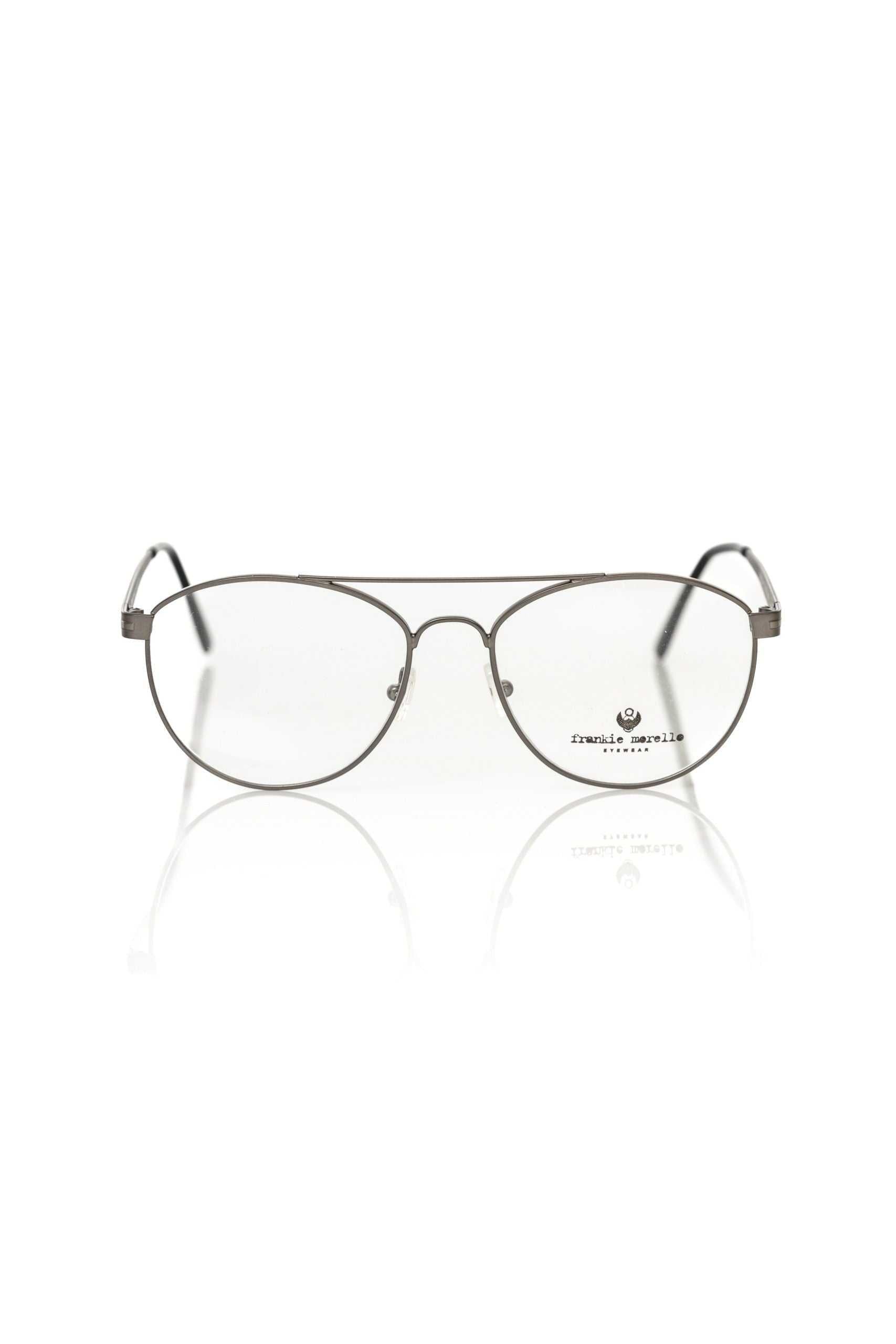 Frankie Morello graue Metall-Aviator-Brille für Herren mit elegantem Design aus Italien
