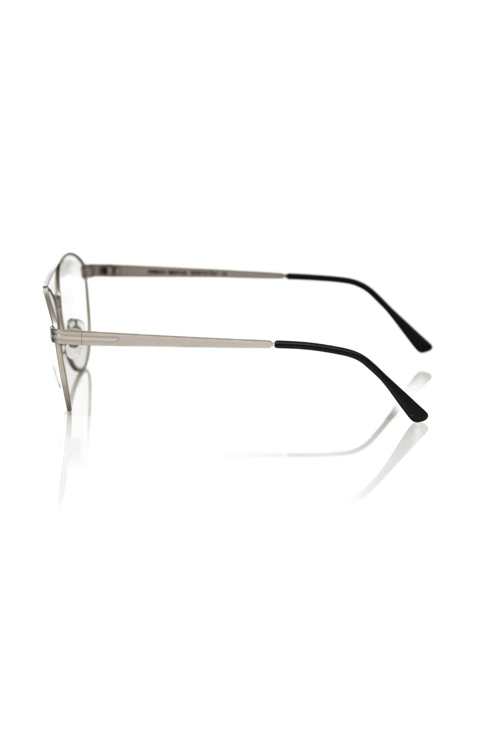 Frankie Morello silbermetallische Pilotenbrille unisex eleganter Metallrahmen