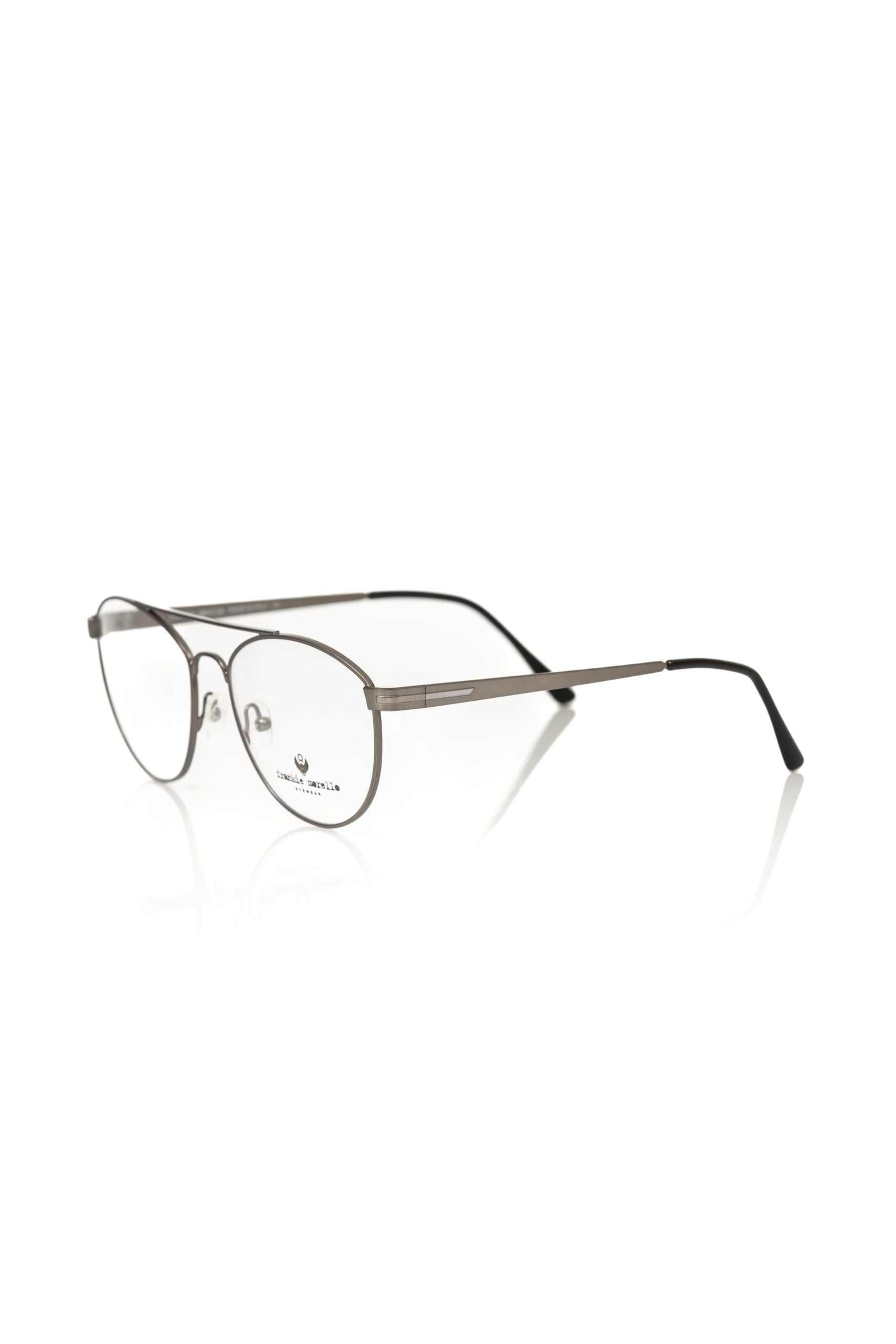 Frankie Morello graue Metall-Brille für Herren im Aviator-Stil aus Italien