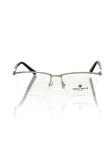 Frankie Morello schwarze Metallbrille für Herren im Clubmaster-Stil mit elegantem Design und Logo