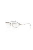 Frankie Morello silberne Herrenbrille aus Metall mit Clubmaster-Design und Havana-Bügeln