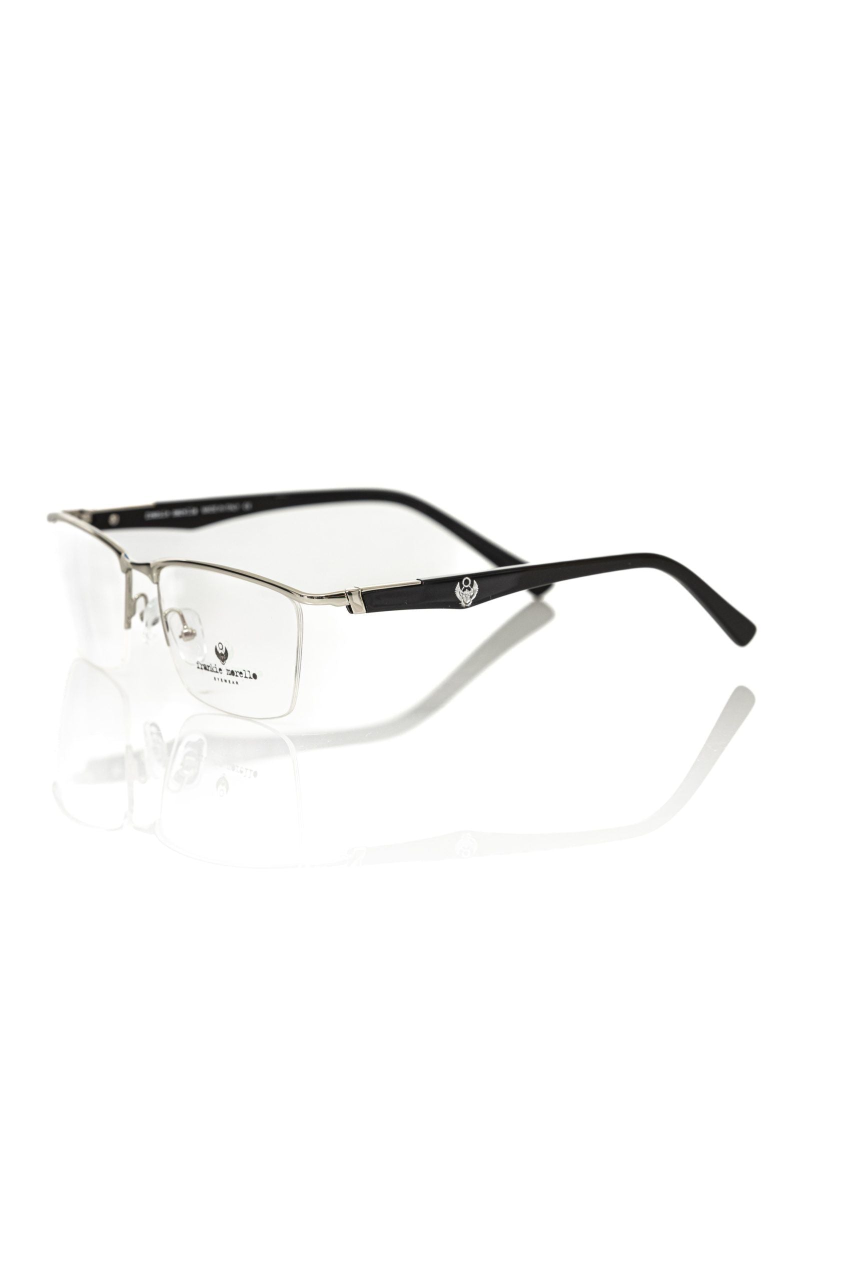 Frankie Morello Schwarze Herrenbrille aus Metall
