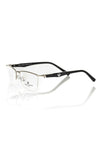 Schwarze Frankie Morello Metallbrille für Herren im Clubmaster-Stil