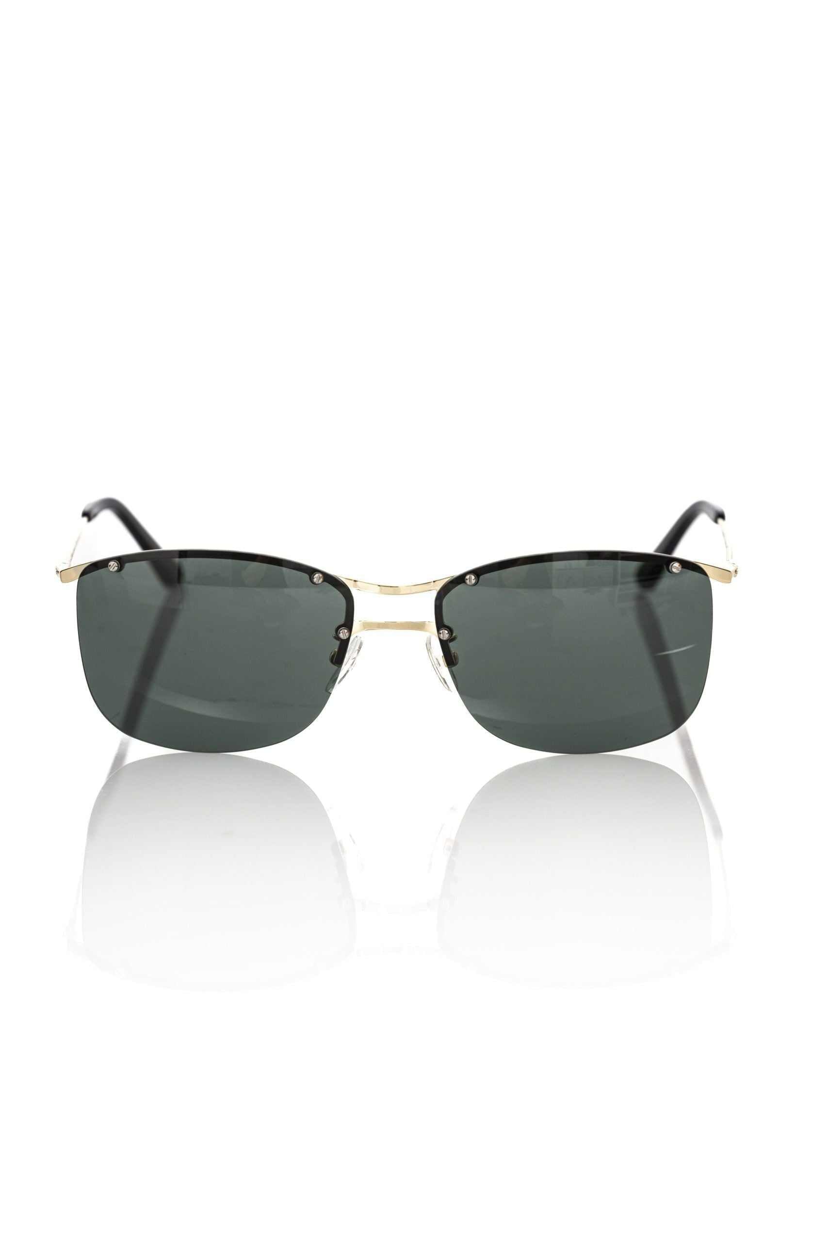 Frankie Morello Sonnenbrille Herren schwarzer Metallfaserrahmen elegante schwarze Gläser