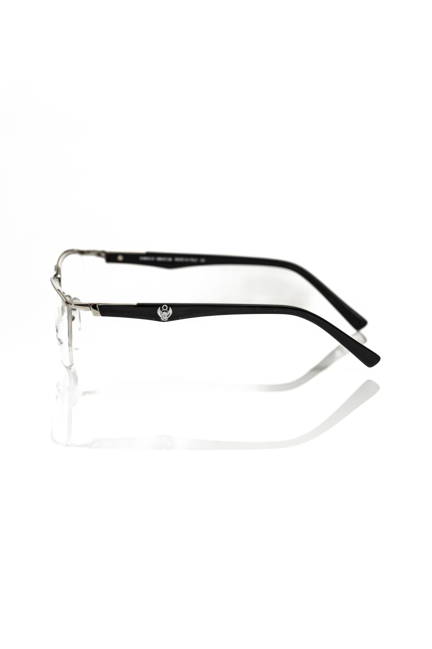Frankie Morello Schwarze Herrenbrille aus Metall