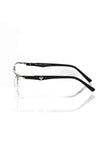 Frankie Morello schwarze Metallbrille für Herren mit elegantem Clubmaster-Design und Logo