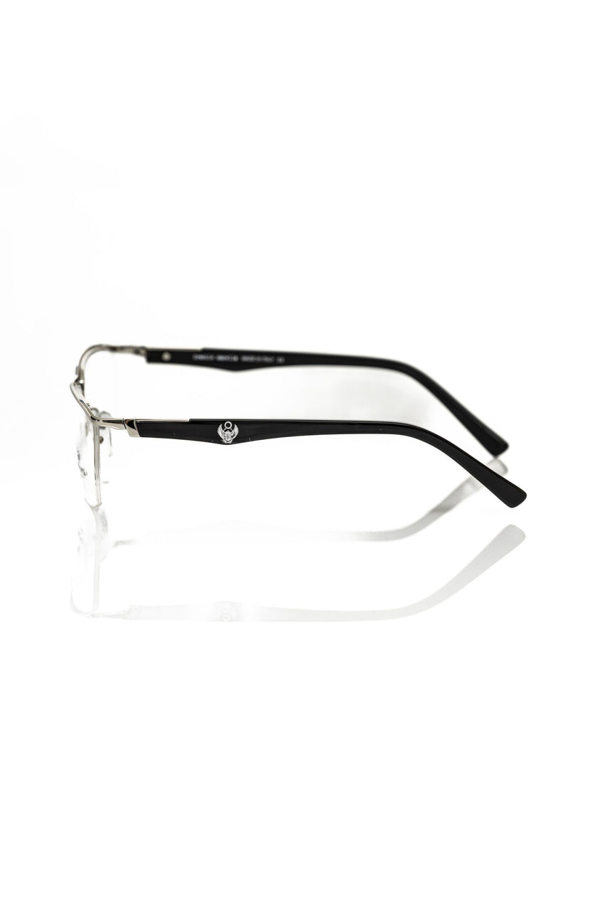 Frankie Morello Schwarze Herrenbrille aus Metall