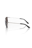 Frankie Morello Herren-Sonnenbrille mit silbernem Metallgestell und grauen Spiegelgläsern in italienischer Handwerkskunst