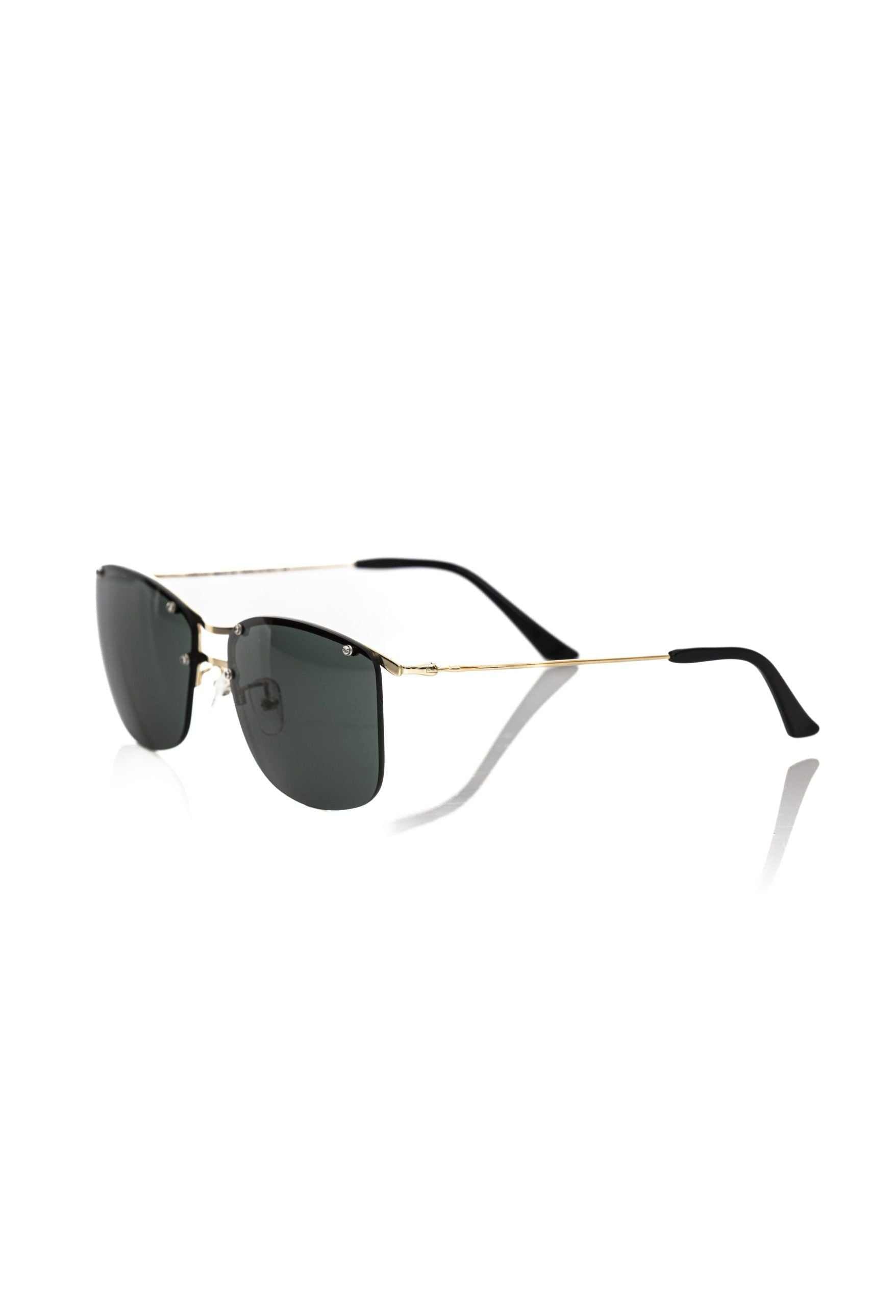 Frankie Morello Sonnenbrille Herren schwarzer Metallrahmen elegante Clubmaster-Optik