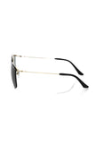 Frankie Morello Sonnenbrille für Herren mit schwarzem Metallrahmen und eleganten schwarzen Gläsern