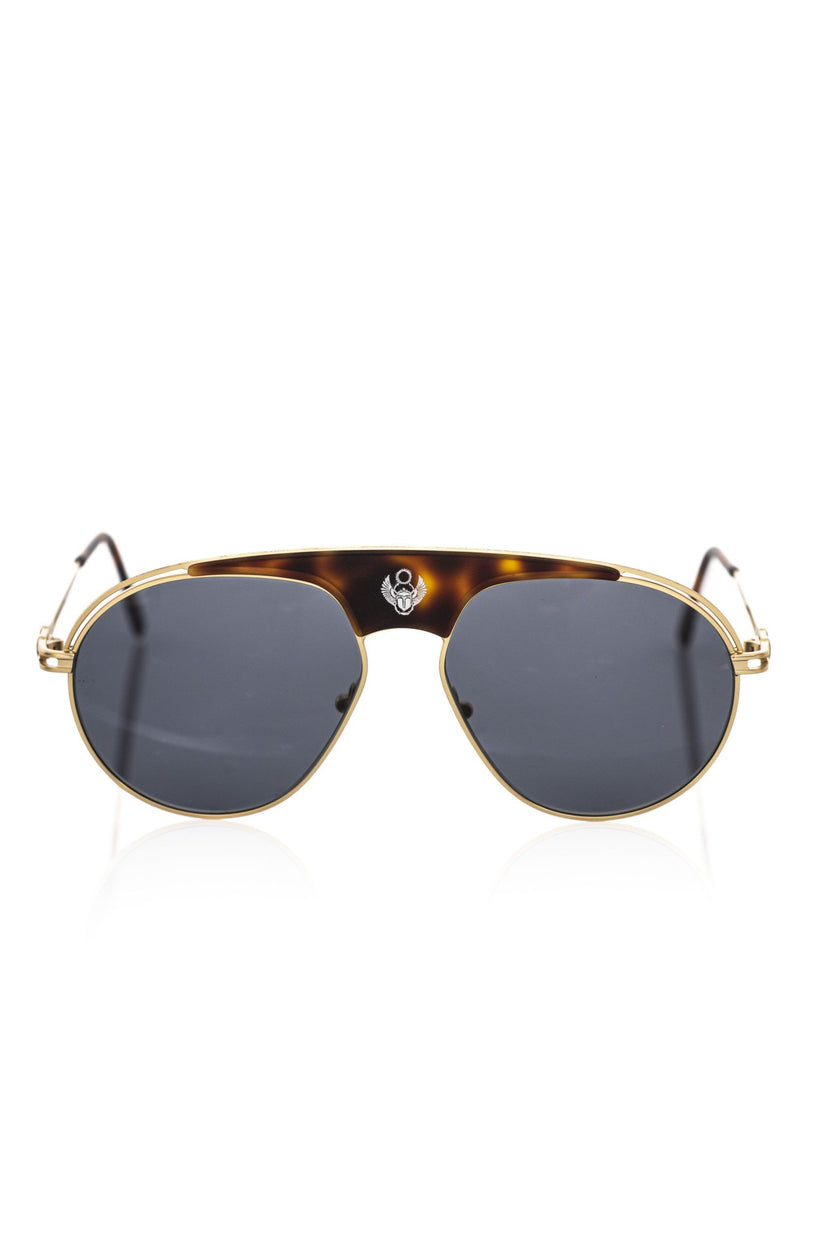 Frankie Morello Herren-Sonnenbrille aus braunem Metallfaser