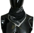 Costume National Dark Grey Wool Foulard Scarf with Branding