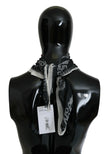 Costume National Dark Grey Wool Foulard Scarf with Branding