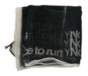 Costume National Dark Grey Wool Foulard Scarf with Branding