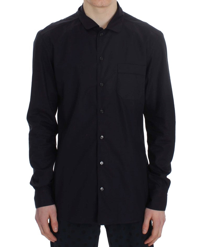 Dolce & Gabbana Purple Striped Cotton Pyjama Lounge Shirt