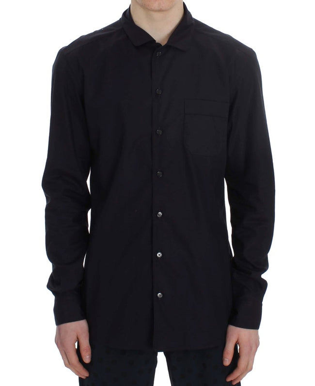 Dolce & Gabbana Lila gestreiftes Pyjama-Lounge-Shirt aus Baumwolle