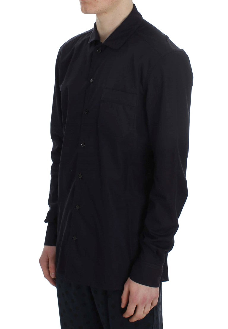 Dolce & Gabbana Purple Striped Cotton Pyjama Lounge Shirt