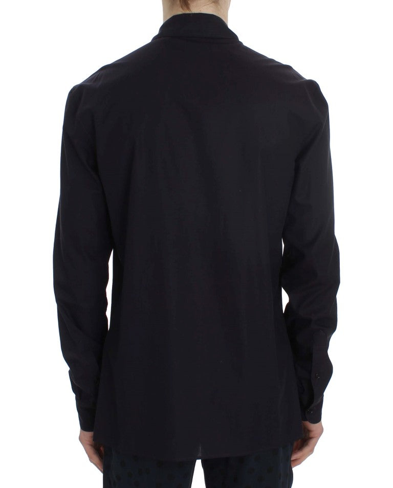 Dolce & Gabbana Purple Striped Cotton Pyjama Lounge Shirt