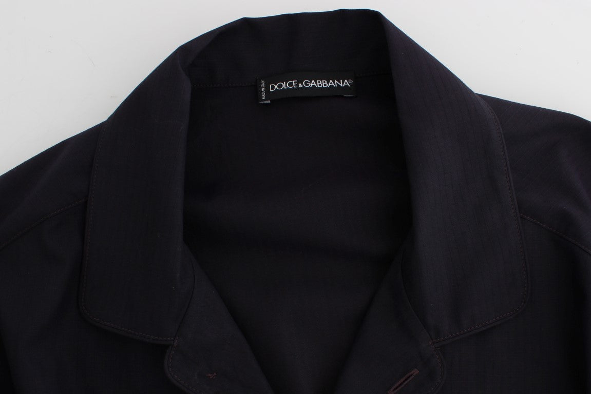 Dolce & Gabbana Purple Striped Cotton Pyjama Lounge Shirt