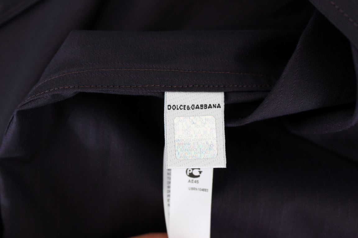 Dolce & Gabbana Lila gestreiftes Pyjama-Lounge-Shirt aus Baumwolle