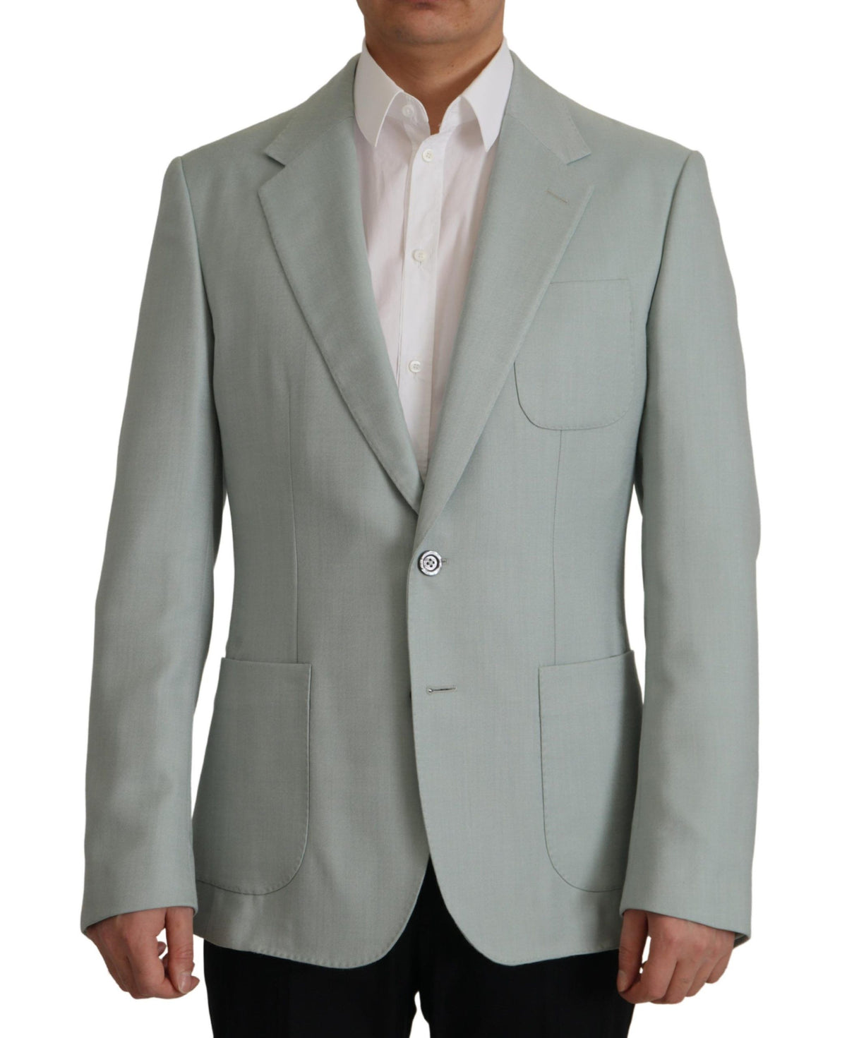 Dolce & Gabbana Light Green Cashmere and Silk Blazer