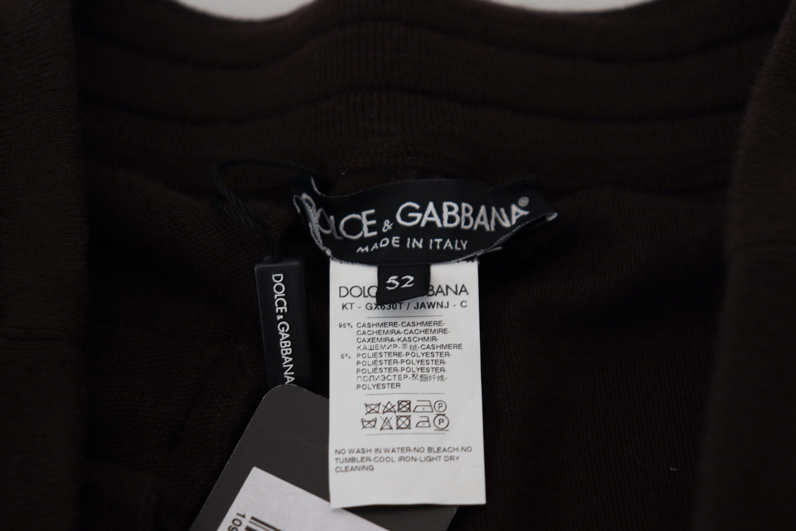 Dolce & Gabbana Braune Kaschmirhosen mit Kordelzug am Hosenboden
