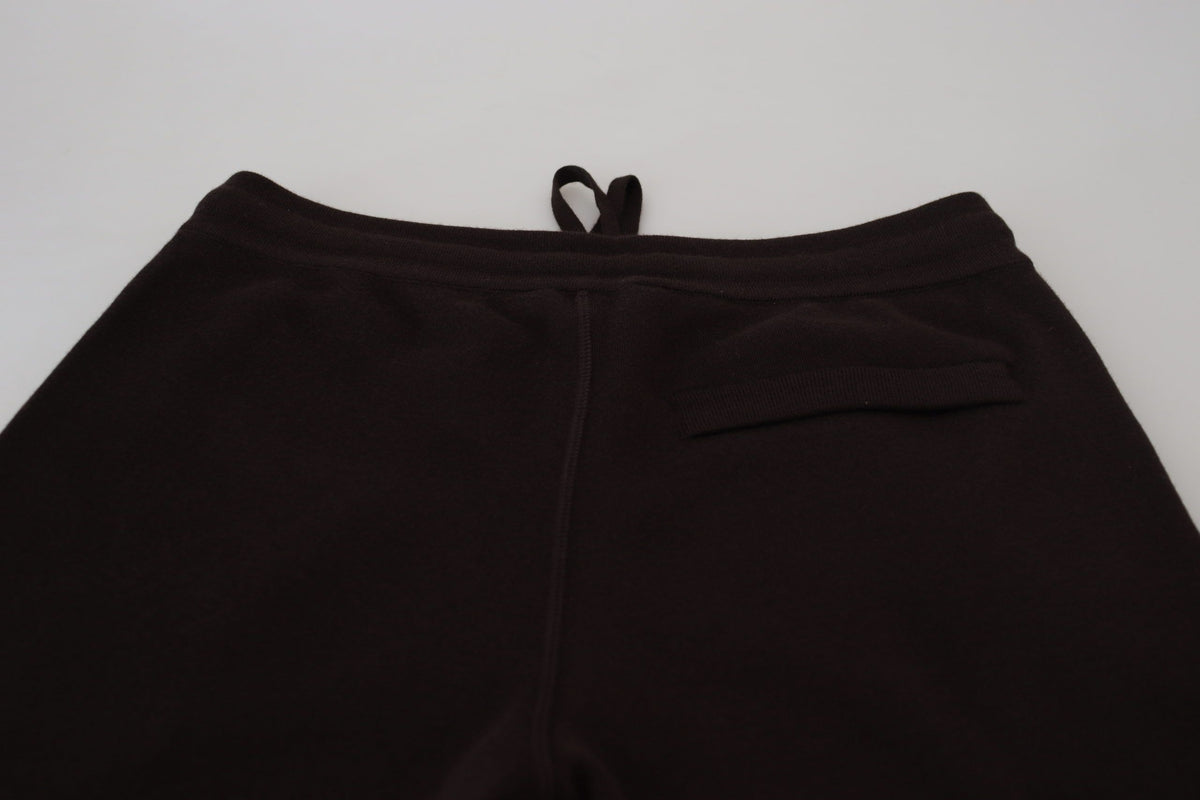 Dolce & Gabbana Brown Cashmere Trousers Drawstring Harem Pants