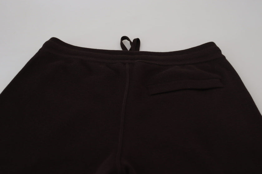 Dolce & Gabbana Braune Kaschmirhosen mit Kordelzug am Hosenboden