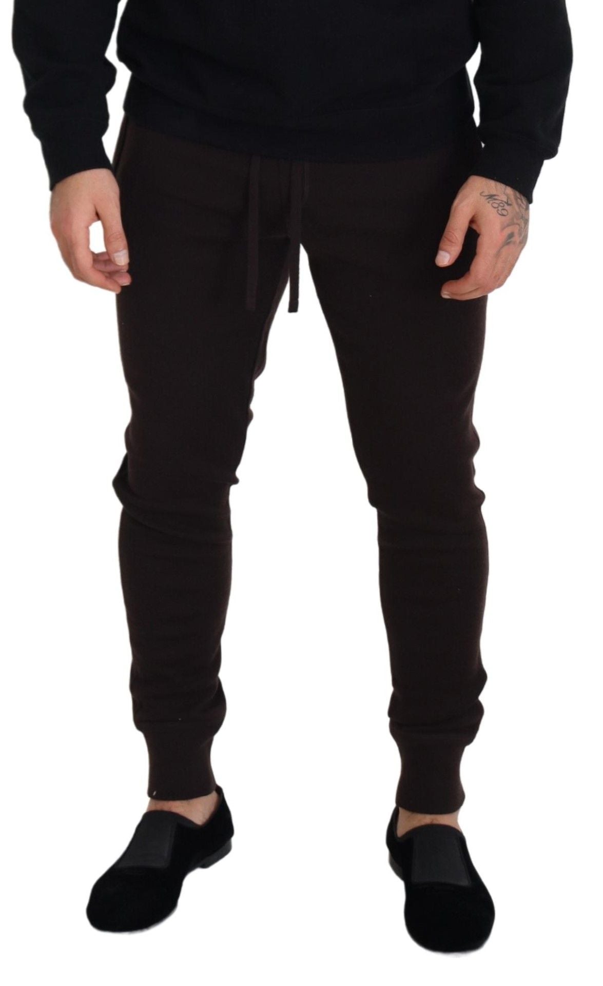 Dolce & Gabbana Brown Cashmere Trousers Drawstring Harem Pants