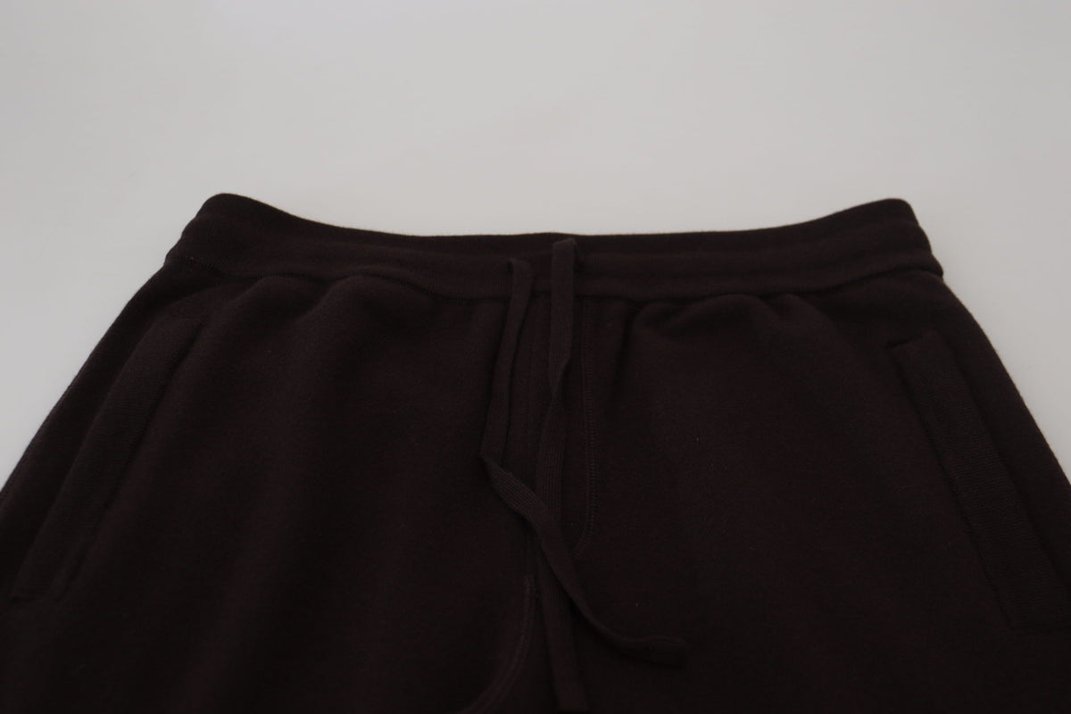 Dolce & Gabbana Brown Cashmere Trousers Drawstring Harem Pants