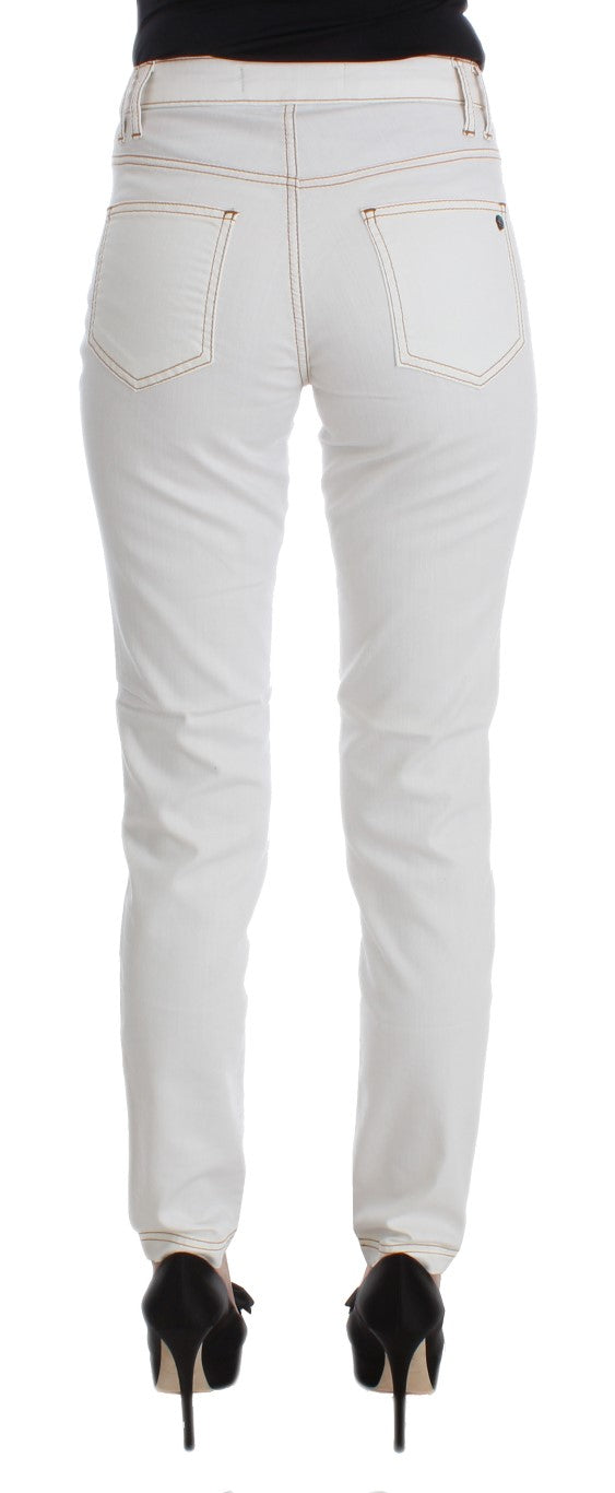 Cavalli Weiße Slim Fit Jeans aus Baumwollmischung